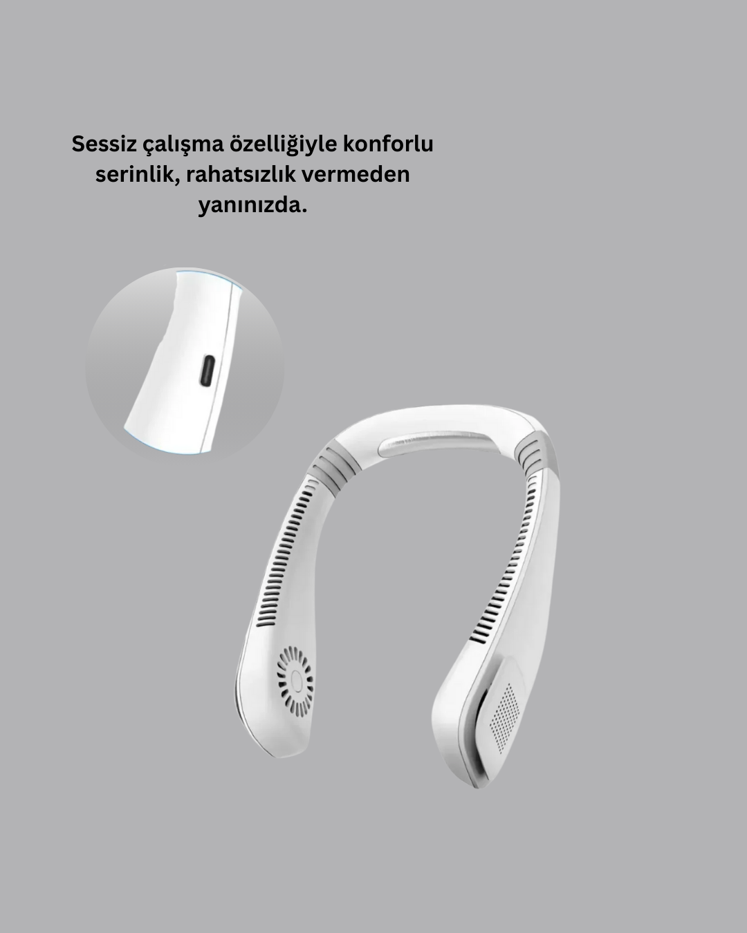 9000mAh Şarjlı Boyun Tipi Taşınabilir Vantilatör - Görsel 4
