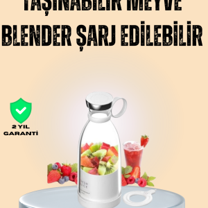 1200mAh Şarjlı, Hafif ve Pratik Taşınabilir Blender