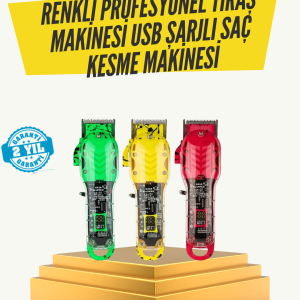 . Sessiz Motorlu Titanyum Bıçaklı Saç ve Sakal Kesme Makinesi