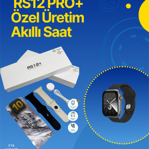 . RS12 PRO+ 2025 Serisi Full Ekranlı Akıllı Saat – 2GB Hafıza, Titanyum Kasa, Suya Dayanıklı, Uzun Şarj Süresi Garantili Model