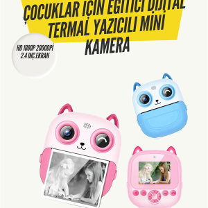 2.4” Ekranlı Mini Kamera – 1080p Kayıt + Mürekkepsiz Yazdırma