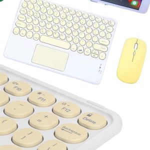 Touchpad Tüm Cihazlara Uyumlu Bluetooth Klavye Touchpad Slim Kablosuz Wifi Q Klavye