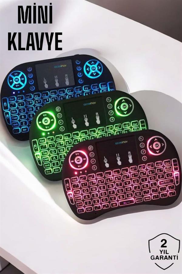 USB Bağlantılı Mini Q Klavye Işıklı Tüm Cihazlara Uyumlu - Görsel 2