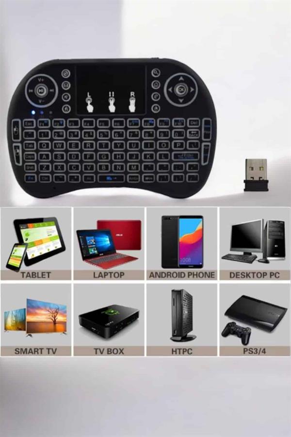 USB Bağlantılı Mini Q Klavye Işıklı Tüm Cihazlara Uyumlu - Görsel 4