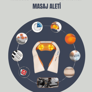 6 Başlıklı Isıtmalı Masaj Cihazı – Tüm Vücut İçin Derin Kas Masajı