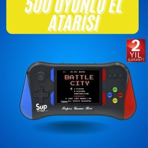 3.5 İnç 500 Klasik Retro Oyun Yüklü Kollu Oyun Konsolu