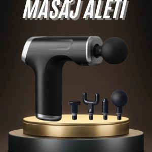 Profesyonel Masaj Tabancası Sporcu Masaj Aleti 4 Başlıklı Şarjlı Titreşimli