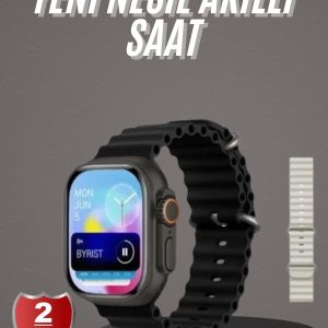 2025 Model Akıllı Saat Çift Kordon Ios Ve Android Arama Cevaplama Sesli Asistan