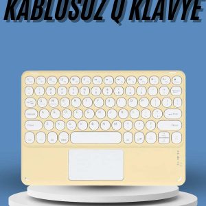Touchpad Tüm Cihazlara Uyumlu Bluetooth Klavye Touchpad Slim Kablosuz Wifi Q Klavye