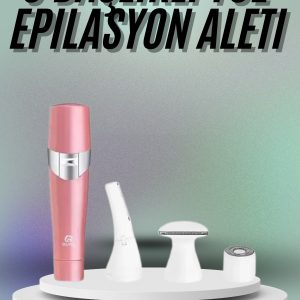 Yüz, Kaş ve Tüm Vücut Epilasyon Aleti3 Başlıklı Epilatör Tüm Cilt Tiplerine Uygun