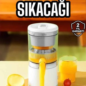 Katı Meyve Sıkacağı Taşınabilir USB Şarjlı Pratik Paslanmaz Çelik Bıçaklı