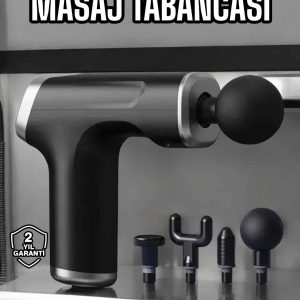 Masaj Tabancası 4 Başlıklı Kas ve Vücut Ağrıları İçin Şarjlı Darbeli