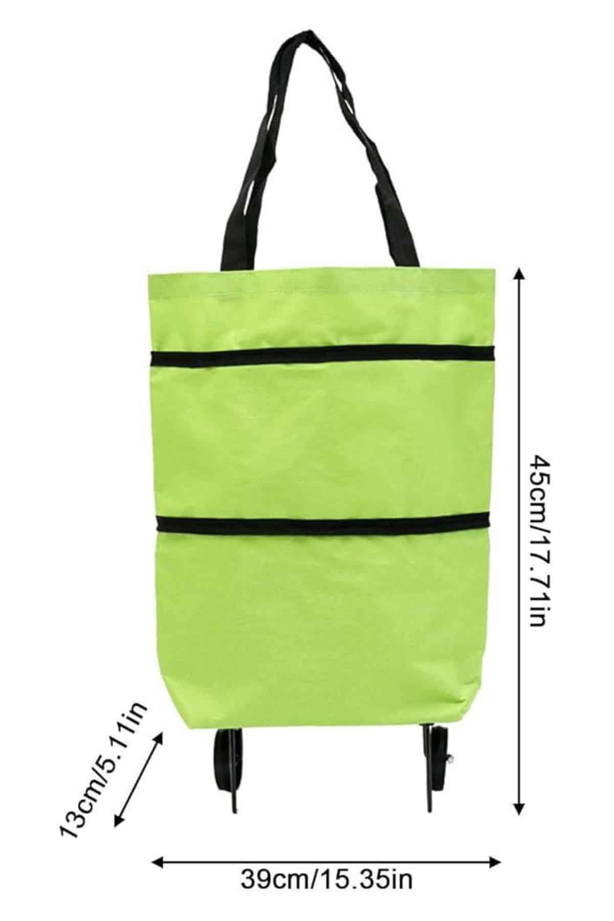 Pazar Çantası Tekerlekli Katlanır Pazar Arabası Çanta Market Alışveriş Arabası - Görsel 5