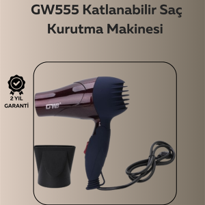 1500W Katlanabilir Mini Saç Kurutma Makinesi | Seyahat Tipi, AB Fişli, Sessiz ve Kompakt Tasarım