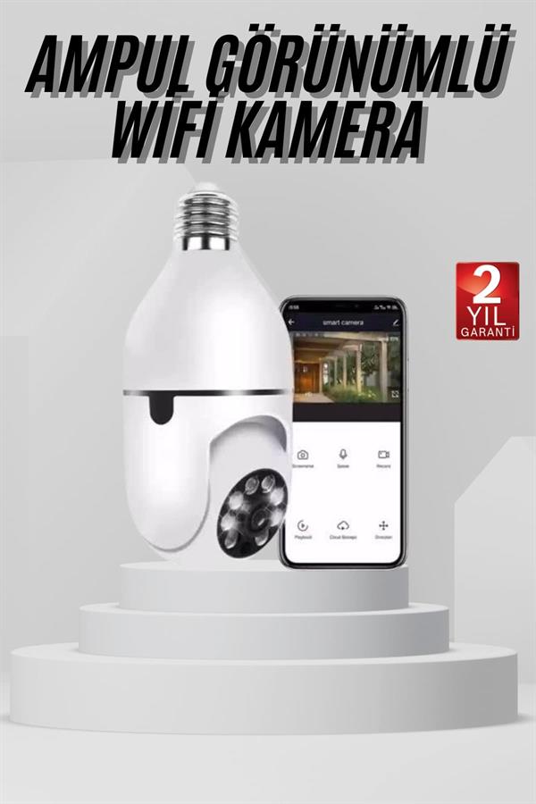 Wifi Güvenlik Kamerası 360 Derece Dönebilen Harekete Duyarlı Gece Görüşlü Ampul (Kopya) - Görsel 2