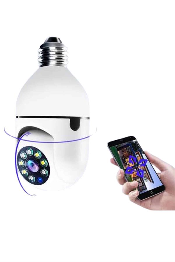 Wifi Güvenlik Kamerası 360 Derece Dönebilen Harekete Duyarlı Gece Görüşlü Ampul (Kopya) - Görsel 5