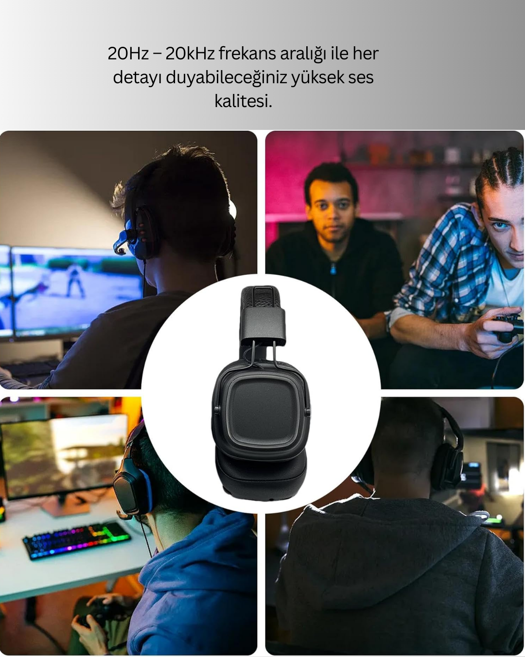 Uzun Süreli Rahat Kullanım İçin Kablosuz Bluetooth Kulaklık - Görsel 4