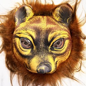 Kahverengi Saçlı Kaplan Aslan Leopar Maskesi Mega Peluş 32 No