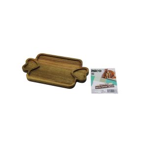 AKASYA DİKDÖRTGEN  3 BÖLMELİ=2İN1 KALP KULP - BÖLME + 1 AHŞAP BAMBU SERVİS SUNUM TEPSİ - TAHTASI  25 X 14 X 1.4CM (5296)