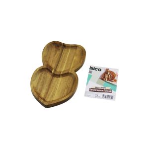 AKASYA KALPLİ  2 BÖLMELİ  AHŞAP SERVİS SUNUM TEPSİ - TAHTASI  25 X 14 X 1.4CM (5296)