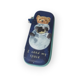 Kalemlik Kutusu Fermuarlı Kabartmalı Ayı Desenli