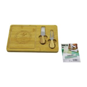 BIÇAK SAĞ AHŞAP BAMBU KAHVALTI PEYNİR SUNUM PANO 2PEYNİR BIÇAK=AHŞAP SAPLI19X29X1.5CM (5296)