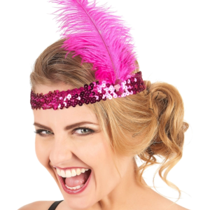 7039ler 8039ler Ve 9039lar Temalı Fuşya Renk Çarliston Saç Bandı