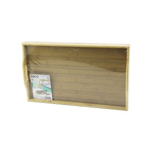 DİKDÖRTGEN=30X50CM  AÇ KAPA AYAKLI = 20CM AHŞAP BAMBU SUNUM TEPSİ (5296)