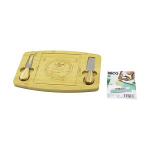 DİKDÖRTGEN - BOMBELİ KENAR2-BIÇAK=SAĞ-SOL AHŞAP BAMBUKAHVALTI PEYNİR SUNUM PANO BIÇAK=AHŞAP SAPLI19X28.7X1.4CM (5296)