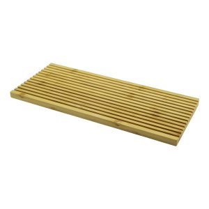 DİKDÖRTGEN ÇİFT TARAFLI=DÜZ - DALGALI OYUK KANALLI AHŞAP BAMBU SUNUM TEPSİ 17X39X1.5CM (5296)