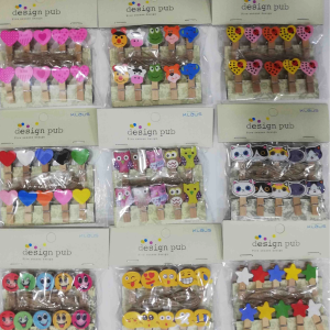 10'lu Şekilli Ahşap Mandallar 3.5cm (10'lu Set-10 Paket)