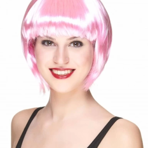 Soft Pembe Renk Parti Peruğu Küt Saç