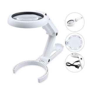 Usb Şarj Edilebilir Katlanabilir 3.510x Büyüteç 8 Ledli Masa Ve Eliçin  Taşınabilir Büyüteç Fs90rc