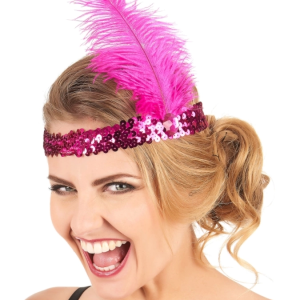 7039ler 8039ler Ve 9039lar Temalı Fuşya Renk Çarliston Saç Bandı