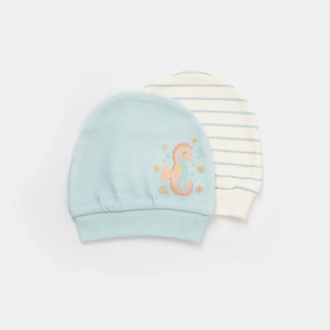 BFS       Save The Seahorse 2'Li Bebek Şapka 72231 Bej-Mint