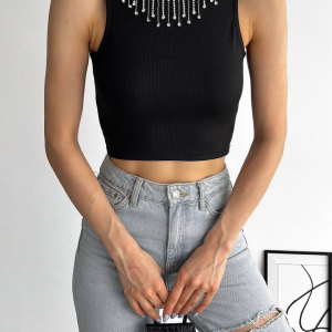 fitilli kaşkorse yakası zincirli atlet siyah