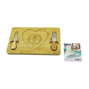 KALPLİ BIÇAK SAĞ-SOLAHŞAP BAMBU KAHVALTI PEYNİR SUNUM PANO2 BIÇAK=AHŞAP SAP19X29X1.5CM (5296)
