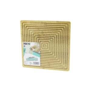 KARE  ÇİFT TARAFLI=DÜZ - KANALLI AHŞAP BAMBU SUNUM TEPSİ 28X28CM (5296)