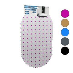 OVAL - EKO PVC +VANTUZ DESEN - ŞEFFAF RENKLİ 122PCS VANTUZ KAYDIRMAZ BANYO - KÜVET PASPAS 33X61CM (5296)