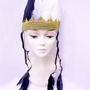 Siyah Beyaz Renk Tüylü Kızılderili Başlığı | Taraftar Başlığı