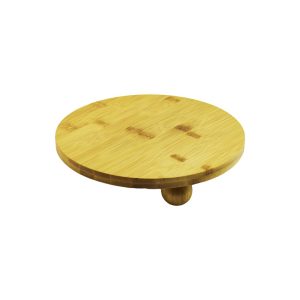YUVARLAK 24.5CM 3 MİNİ TOP AYAKLI AHŞAP BAMBU SUNUM TEPSİSİ - MİNİ SOFRA (5296)