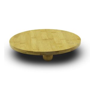 YUVARLAK=29CM   3 MİNİ TOP AYAKLI  AHŞAP BAMBU SUNUM TAHTASI - MİNİ SOFRA (5296)