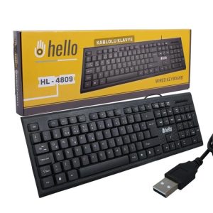 Hello Hl-4809 Siyah Usb Kablolu Standart Türkçe Q Klavye