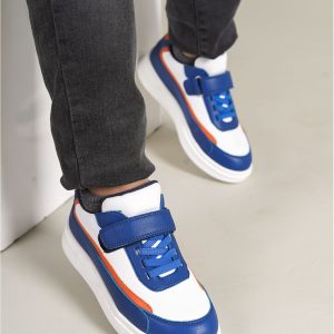 1015 - Star-X Çocuk Ayakkabı Mavi Beyaz Turuncu