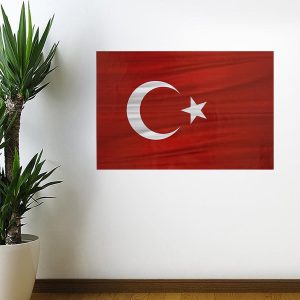 Dalgalanma Efektli Manyetik Duvar Stickerı Türk Bayrağı 71 x 47cm (5296)