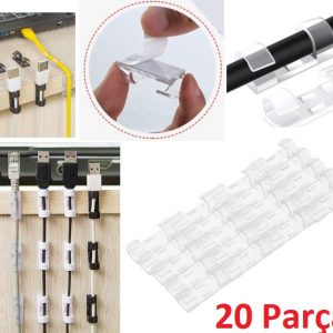 20'li Yapışkanlı Kablo Sabitleyici Şeffaf Klips (5296)