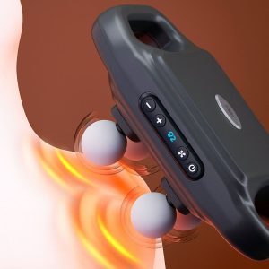 4 Başlıklı Masaj Tabancası – 12W Derin Doku & Kas Ağrısı Giderici, 20 Seviye & 6 Mod - Siyah (5296)