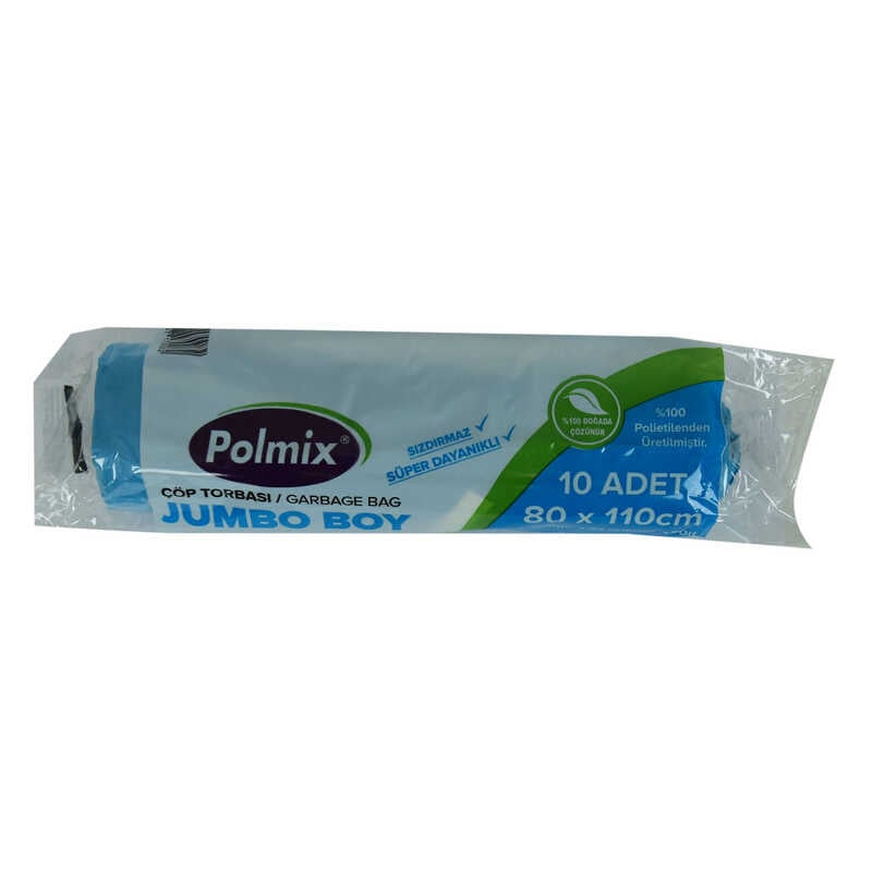Çöp Torbası Jumbo Boy 80x110Cm 220Gr 27Mikron 90Lt Mavi Rulo 10 Adet - Görsel 2