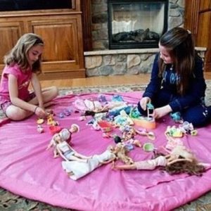 Pratik Taşınabilir Pembe Oyuncak Toplama Örtüsü Oyun Parkı Hurcu