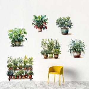6 li Sticker Saksılı Çiçek Modelleri (5296)